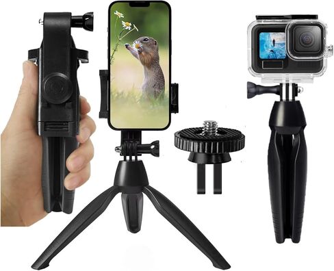Phone Tripod Stand,Tripod for iPhone,Portable Mini Tripod with Wireless Remote and Rotate/Tilting Phone Holder for Video Recording/Vlogging,Tripod for Cellphone/Gopro and DSLR Camera (red in Saudi Arabia