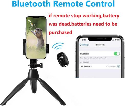 Phone Tripod Stand,Tripod for iPhone,Portable Mini Tripod with Wireless Remote and Rotate/Tilting Phone Holder for Video Recording/Vlogging,Tripod for Cellphone/Gopro and DSLR Camera (red in Saudi Arabia