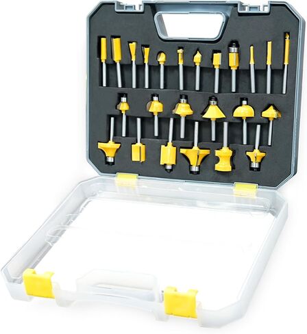 6pcs Flush Trim Router Bit Roundover/Core Box Router Bits 1/4 Shank,Carbide Router Bit Set for Beginners Woodworking, Flush Trim Cut Router Bits for Home DIY on Wood in Saudi Arabia