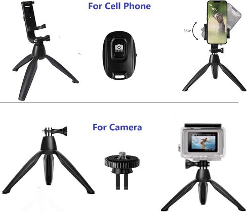 Phone Tripod Stand,Tripod for iPhone,Portable Mini Tripod with Wireless Remote and Rotate/Tilting Phone Holder for Video Recording/Vlogging,Tripod for Cellphone/Gopro and DSLR Camera (red in Saudi Arabia