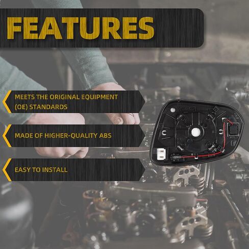 زجاج مرآة جانبية للسائق من Dasbencan متوافق مع Toyota RAV4 2012-2018 4Runner 2014-2020 Hilux Highlander 2016-2018 استبدال 87961-42D30 LH in Kuwait