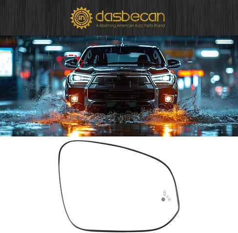 زجاج مرآة جانبية للسائق من Dasbencan متوافق مع Toyota RAV4 2012-2018 4Runner 2014-2020 Hilux Highlander 2016-2018 استبدال 87961-42D30 LH in Kuwait