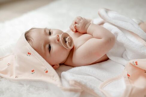 Ely's & Co. Baby Hooded Towel & Wash Cloth Set, Blue Cherry, Thick Absorbent 100% Cotton Terry in Kuwait