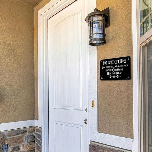 Kercan No Soliciting Sign For House Funny Gothic Decor Dark Humor Halloween Wall Art Vintage Metal Home Living Room Bedroom Bathroom Office Decoration8 x 12 Inch in Saudi Arabia