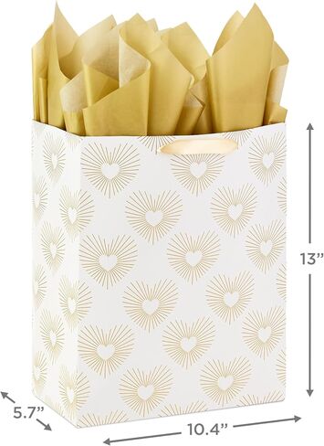 Hallmark Wrap 13" Large Gift Bag with Tissue Paper and Birthday Card, 135, Black, Pink, Sage, Yellow in Kuwait