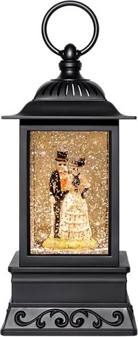 10.5" Skeleton Bride and Groom Glitter Halloween Lantern, Halloween Decorations Indoor, Halloween Decor for Halloween Party, Spooky Lanterns Decorative Indoor for Dia de Los Muertos Decorations in Saudi Arabia