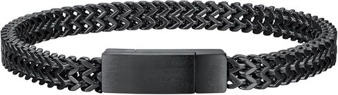 Richsteel Bracelets for Men 6mm/10mm/12mm Width Stainless Steel With Sturdy Clasp Franco Curb Chain Mens Bracelet 7.4/8.2/9 Inches Length in Kuwait