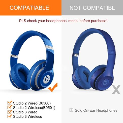 استبدال وسائد الأذن Studio 3، وسائد الأذن GEVO لسماعات Beats Studio 2 3 السلكية اللاسلكية فوق الأذن، أكواب الأذن Studio3 مع لاصق قوي (ذهبي وردي) in Kuwait