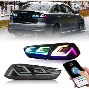 مجموعة مصابيح LED HCMOTIONZ RGB لمصابيح Mitsubishi Lancer EVO X 2008-2020 الخلفية مع إشارة انعطاف تسلسلية/رسوم متحركة لبدء التشغيل/جوانب السائق والركاب... in Kuwait