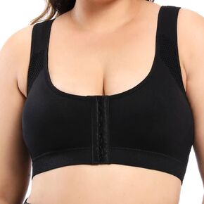Women's Wireless Front Closure Bra Cotton Full Coverage Back Support Breathable Wireless Bra