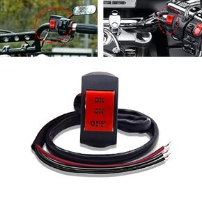 Motorcycle Handlebar Switch Fog Light Spotlight Switch, Universal 7/8 inch Driving Foglight ON/ON/Off Switch 3 Wires Handlebar Mount Switch