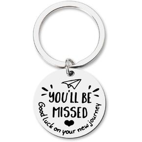 Going Away Gift for Coworker Woman Man Keychain for Coworker Leaving Farewell Gifts for Colleague Family Retirement Appreciation Gifts for Friends New Job Gifts Ideas You'll Be Missed Key Chain