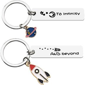 To Infinity And Beyond Keychains for Couples Universe Rocket Keychain for Boyfriend Girlfriend Wife Husband