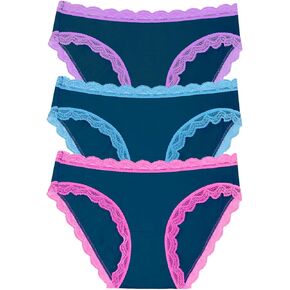 Stripe & Stare, The Original Brief 3 Pack, Oprah's Favorite Things, Lace Bikini Underwear, Super Soft Ladies Panties(XS-1X)