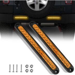 10'' 15LED Red Trailer Tail Brake Light Bar Stop Change Tail Lights Assembly ID Clearance Light Strip for Golf Cart Offroad Truck RV UTV ATV