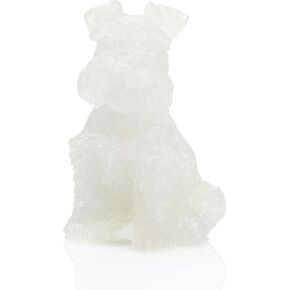 4" Black Obsidian Dog Animals Figurines, Handmade Crystal Schnauzer Dog Statue, Pet Dogs Memorial Sympathy Gfts for Loss of Dog, Home Decor Accents for Living Room Office Desk (Black Obsidian)