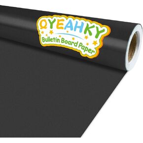 Black Bulletin Board Paper Roll Black Bulletin Board Background Paper Fade Resistant Black Bulletin Board Decoration Poster Art Craft Classroom Home Wall Education Decoration Supplies 17.7in x 20ft