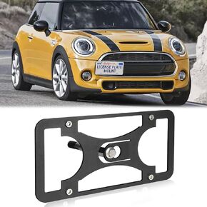 Front Bumper License Plate Mount Compatible with Mini Clubman (F54) 2016-2022, No Drill Front License Plate Frames Tow Hook License Plate Bracket Holder Mounting Kit Car Accessories
