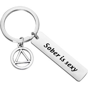 BAUNA Alcoholics Anonymous KeyChain AA Addiction Recovery Gift