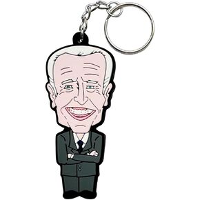 3-Inch Joe Biden Keychain [1-Pack]: Custom Made Political Satire Cartoon for Bags, Keys, and Backpacks - Durable and Hilariously Unique Design
