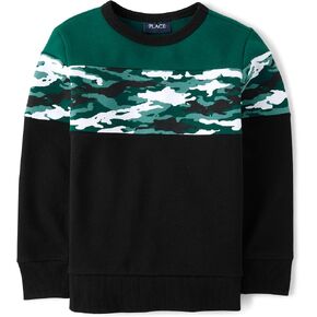 The Children's Place Boys' Long Sleeve Crew Neck Pullover Sweatshirt