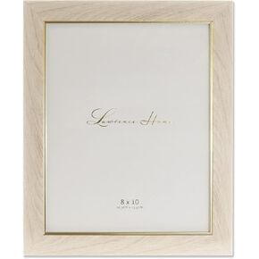 Lawrence Frames 4x6 Chester Walnut Wood Grain Finish Picture Frame with Gold Inner Detail