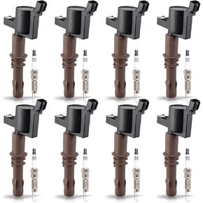 ENA Set of 8 Ignition Coil Pack DG521 Platinum Spark Plug SP509 Compatible with Ford Mustang Expedition Explorer F150 Super Duty F250 F350 F450 F550 F650 F750 F53 F59 4.6L 5.4L 6.8L 8L 3Z12029A