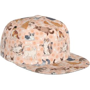 Cute Cat Pattern Baseball Hat Caps Sun Protection Hat Outdoor Trucker Hat Adjustable Size for Women Men