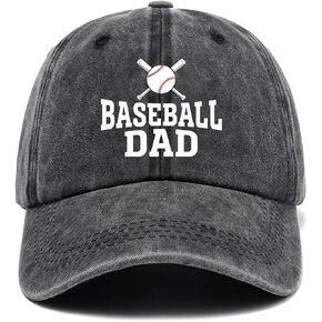 Baseball Dad,Funny Hats,Baseball Cap，Vintage Caps,Men Dad Hat,Adjustable Cotton Baseball Cap for Men Black