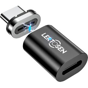 240W Magnetic USB C Adapter, 24Pin 180 Degree USB C Magnetic Adapter 40Gbps Magnetic Adapter Support 8K@60Hz Video Display for Thunderboard 4/3 MacBook Pro/Air and More Type C Devices