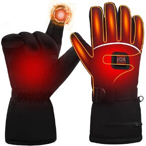 Heated Gloves for Men Women,7.4V 2200mAh Rechargeable Battery Electric Heated Thermal Gloves,Touchscreen Waterproof Windproof Heated Gloves for Cycling Skiing Fishing Camping Hiking