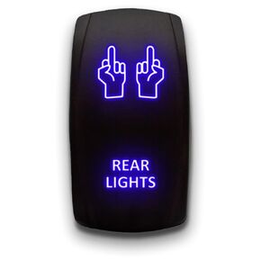 Rear Lights (3) - Blue - Laser Etched 5-Pin Double Pole Single Throw Maintained ON-Off DPST Toggle Switch 20A 12V