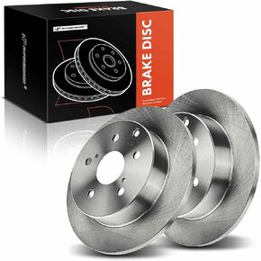 A-Premium 11.10 inch (281.94mm) Rear Drilled and Slotted Disc Brake Rotors Compatible with Select Toyota and Lexus Models - RAV4 2006-2018 2.4L 2.5L 3.5L, HS250h 2010-2012 2.4L, 2-PC Set