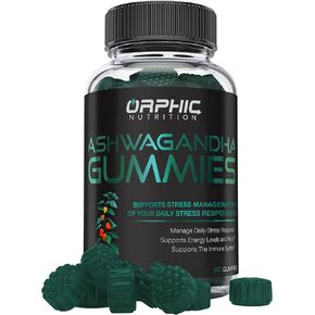 ORPHIC NUTRITION Ashwagandha Gummies -1000MG Ashwagandha Per Serving - Formulated with Maca Root, Lemon Balm & L-Theanine - Supports Natural Immunity and Good Sleep*- 60 Gummies