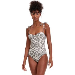 Gottex Flirtt Women's Multi Dusk Green Floral One Piece Swimsuit Underwire Balconette Swimsuit with Adjustable Straps