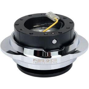 NRG Innovations NRG-SRK-220BK-SL GEN 2.2 Steering Wheel Quick Release Adapter 6-Hole & 6x70 and 6x74mm Bolt Patterns Black Body/Shinny Silver Oval Ring