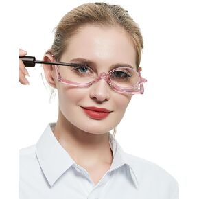 AEZUNI Makeup Reading Glasses for Women Magnifying Flip Down Cosmetic Readers 1.0 1.5 2.0 2.5 3.0 3.5 4.0 5.0 6.0