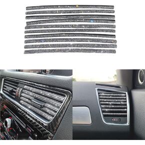 10PCS Bling Car Air Conditioner Vent Outlet Trim Decoration Strips,Shiny U-Shape Moulding Trim Universal Fit for All Straight Air Vent Outlet (Blue)