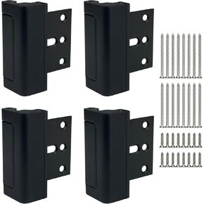 TR TOOLROCK Home Security Door Lock 4 Pack, Childproof Door Reinforcement Lock, 32pcs Stainless Steel Screws for Inward Swinging Door, 3" Aluminum Locks to Defend Prevent Unauthorized Entry (Silver)