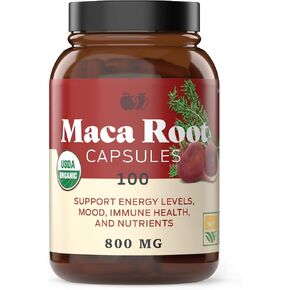Complete Natural Products Pure Maca Root Powder Capsules - 100 Capsules