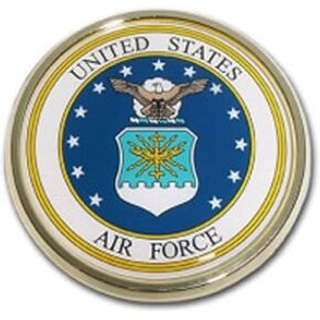 US Air Force Seal USAF Round Military Chrome Auto Emblem