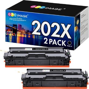 GPC Image Compatible Toner Cartridge Replacement for HP 202X 202A CF500X CF500A Compatible with Laserjet Pro MFP M281fdw M254dw M281cdw M281 M281dw M280nw Printer Tray(2 Black)