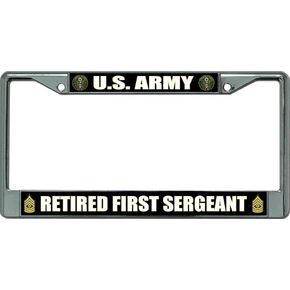U.S. Army Retired First Sergeant Chrome License Plate Frame