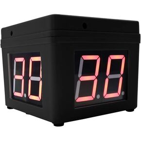 GANXIN Poker Shot Clock, Seconds Countdown Timer for Poker/Casino/Chess Tournament,20/30 Sec and Custom Time,4-Sides Cube Timer (Black)