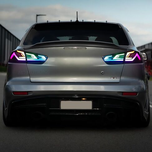 مجموعة مصابيح LED HCMOTIONZ RGB لمصابيح Mitsubishi Lancer EVO X 2008-2020 الخلفية مع إشارة انعطاف تسلسلية/رسوم متحركة لبدء التشغيل/جوانب السائق والركاب... in Saudi Arabia