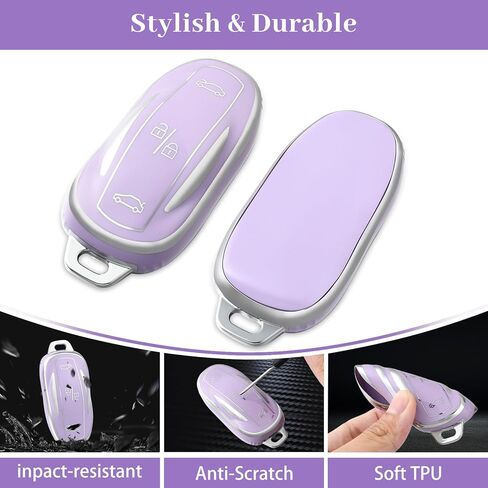 OFFWEGO for Tesla Key Fob Cover, Anti Scratch Durable TPU Protector Key Fob Case Compatible with Model 3 Model S Model Y Remote Smart Key, White in Kuwait