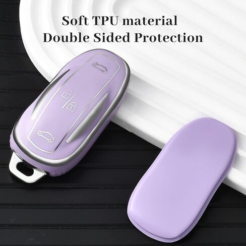 OFFWEGO for Tesla Key Fob Cover, Anti Scratch Durable TPU Protector Key Fob Case Compatible with Model 3 Model S Model Y Remote Smart Key, White in Kuwait