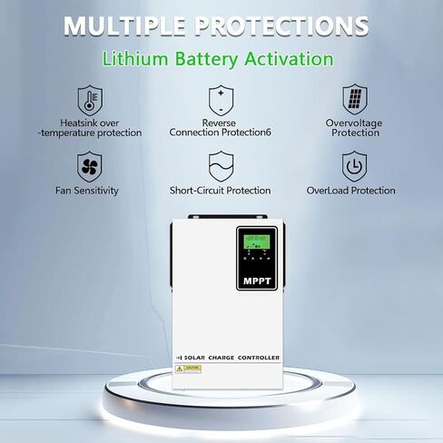 Y&H 140A MPPT Solar Charge Controller 48V Battery Regulator with LCD High Voltage Input PV MAX 500V for 48V Energy Storage Battery Chargers AMG,Flooded,LI,User in Saudi Arabia