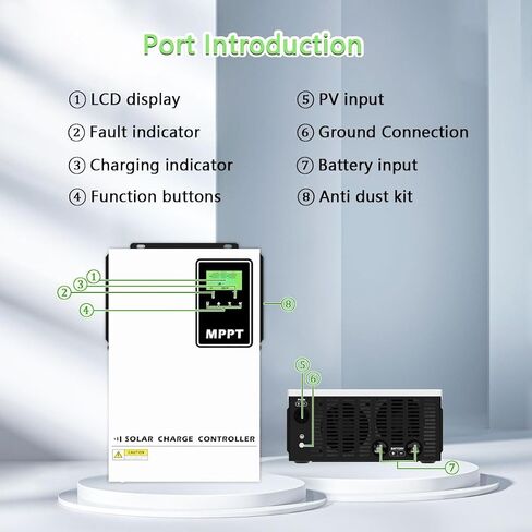 Y&H 140A MPPT Solar Charge Controller 48V Battery Regulator with LCD High Voltage Input PV MAX 500V for 48V Energy Storage Battery Chargers AMG,Flooded,LI,User in Saudi Arabia