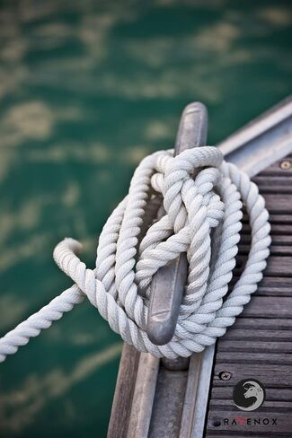 Ravenox Twisted Polyester Rope | (White)(1/4-in x 10-ft) | Made in The USA | for All Your Commercial Lifting, Pulling, Rigging, Towing, Securing, Tie-Down Needs | Low Stretch, Chemical Resistant in Saudi Arabia